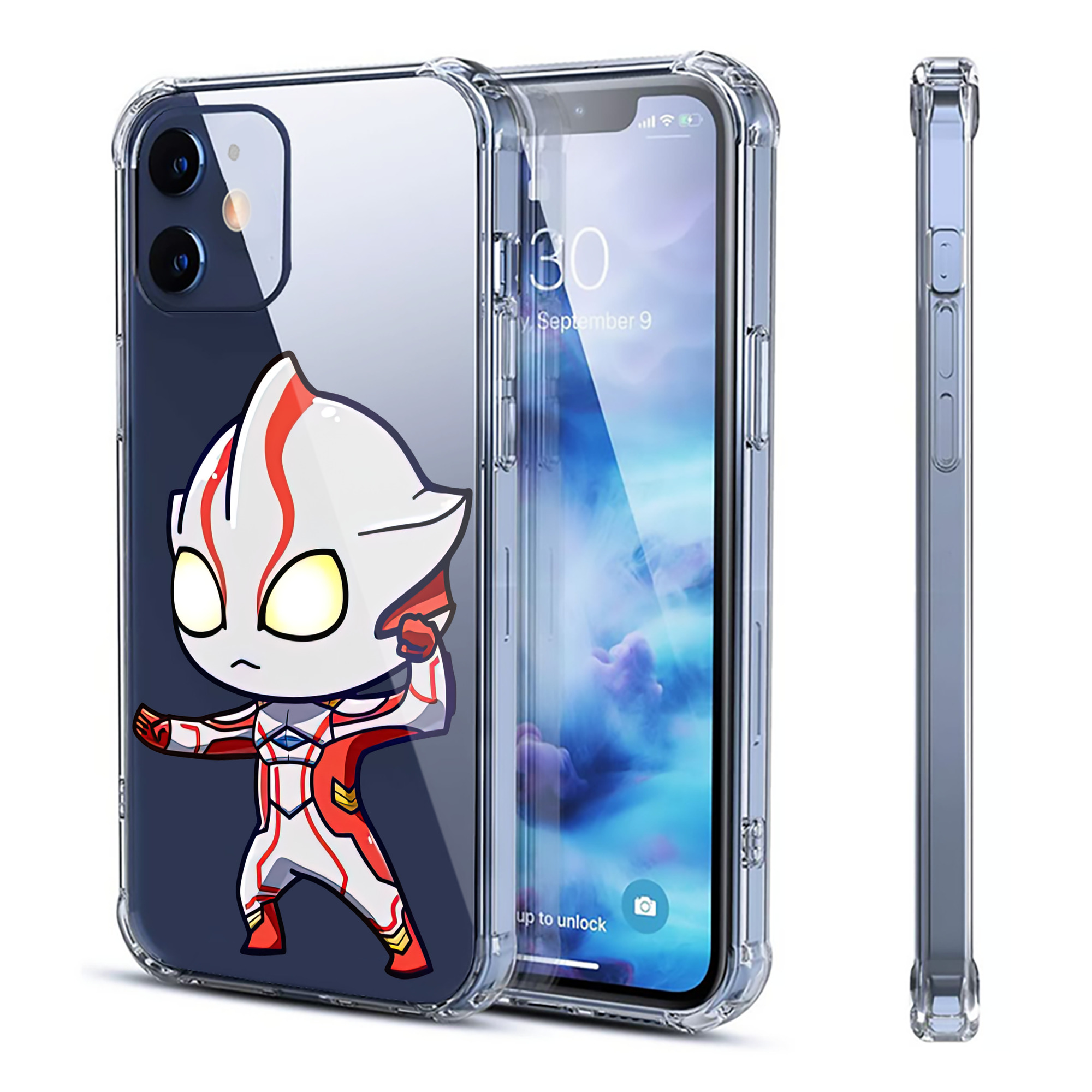 （画像用） ウルトラマン Ultraman 【iPhone 12シリーズ対応】透明スマホケース（クリアソフトケース）